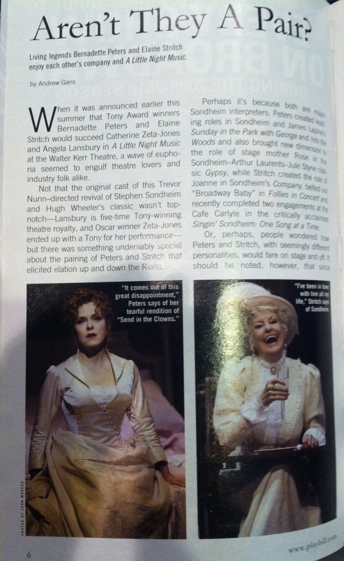 A Little Night Music - Playbill - "Aren't They a Pair?"